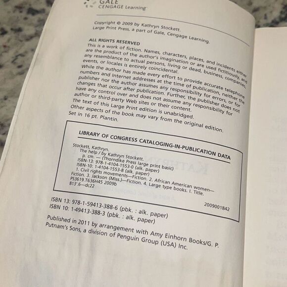 The Help A Novel Kathryn Stockett Large Print Edition New York Times Bestseller - Picture 5 of 7